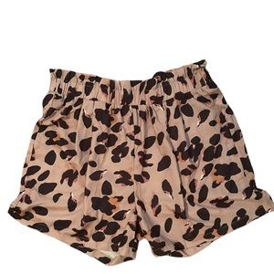 3XL High Waste paper bag style shorts with cheetah print